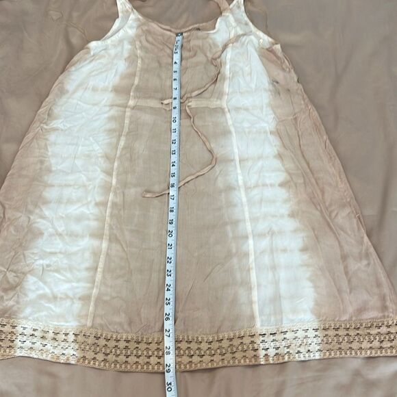 NWT Daisy Island szXL brown tan cream tie dye summer dress w/tie in back - Picture 8 of 12